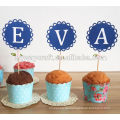 2015 heißer Verkauf sterben schneiden runde Blume geformte Brief alles Gute zum Geburtstag dekorative Papier Cupcake Topper